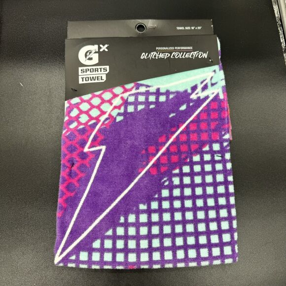 2 Pack Gatorade GX Athletic Sports Towel Glitched Collection Berry/orange 16x25 - Picture 2 of 3